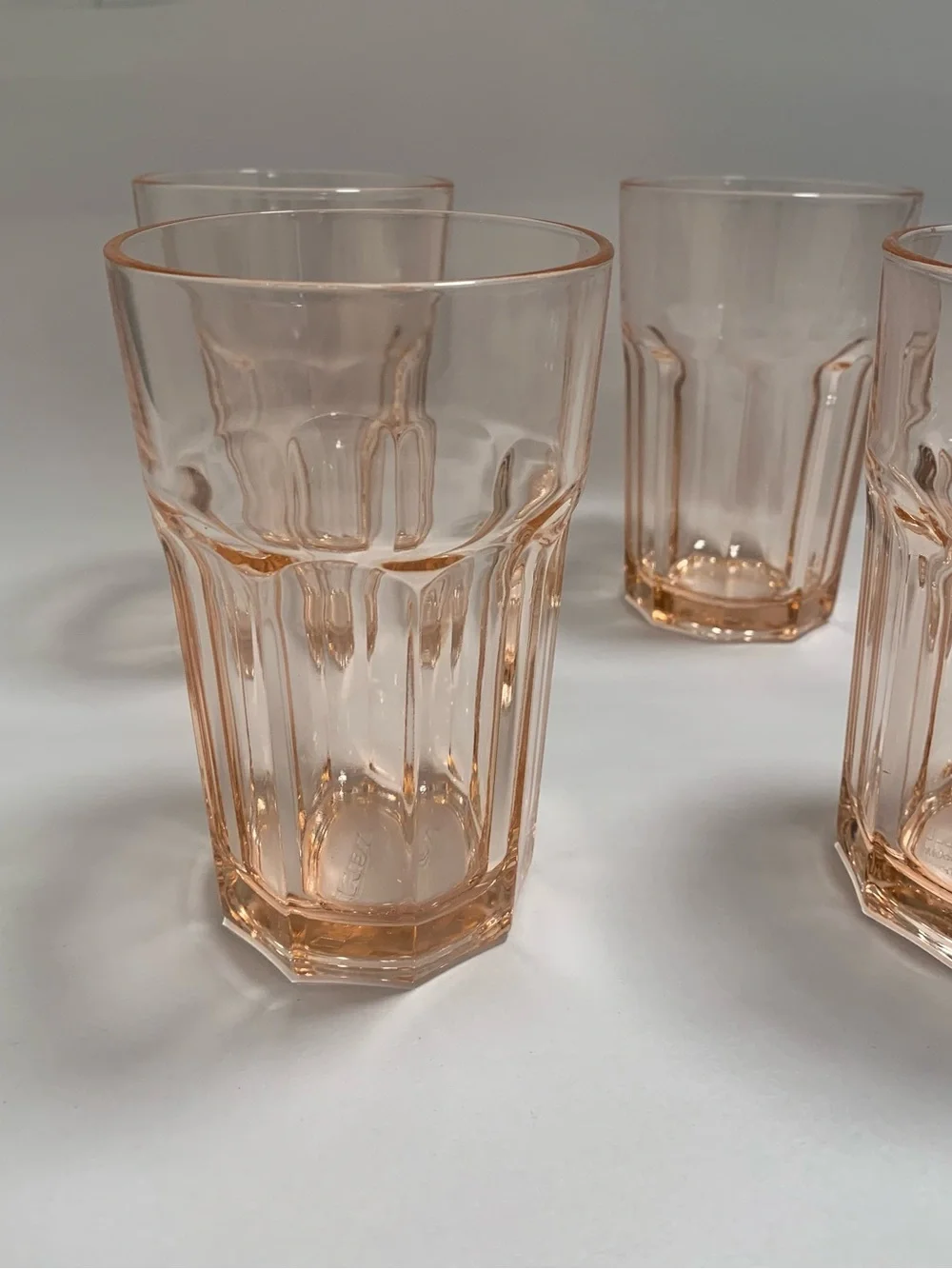 IKEA POKAL Blush Pink 14oz Glasses. Set of 4. EUC